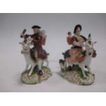 A pair of Samson figures of the Welsh Tailor and his wife