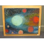 Oliver Gollancz (1914-2004) Abstract composition with coloured spheres, oil on canvas, signed to
