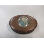 A late George III mahogany oval snuff box