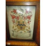 A painted Taylor family armorial crest (Staffordshire) maple framed; together with three 19th