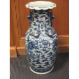 A late 19th century Chinese blue and white vase