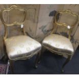 Pair of 19 th century Louis XV style giltwood chairs