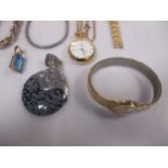 A collection of 9ct, silver and costume jewellery