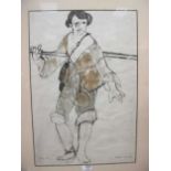 Barry Kay (Australian, 1932-1985) 'Theatrical costume design', signed, charcoal and watercolour,