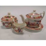 A collection of English porcelain to include tea bowls and saucers, factories to include Newhall,
