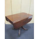 A late Regency mahogany drop flap supper table, 90cm wide