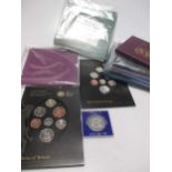 1977 silver proof crowns x 3; together with Queen Mother silver proof £5 and nine various silver