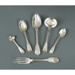 A 27 piece set of William IV silver flatware,