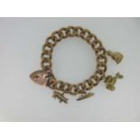 A Victorian rose coloured bracelet with later charms,