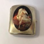 A George V silver pocket cigarette case,