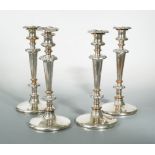 A set of four 19th century Old Sheffield Plate candlesticks,