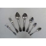 A 32 piece harlequin set of Victorian, Georgian and 20th century silver flatware,