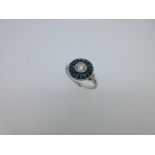 A sapphire and diamond target ring,