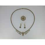 A matched suite of Edwardian seed pearl jewellery,