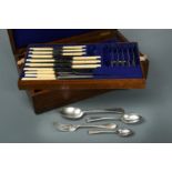 A canteen containing a 41 piece set of Edward VII silver plated cutlery and flatware,