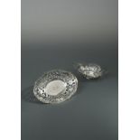 Two Dutch metalwares silver pierced dishes, presented to British motor racing driver Joy Cooke,