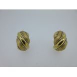 A pair of Portuguese bi-coloured gold earrings,