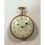 Allam & Caithness - A George III 18ct gold 'dumb repeater' open faced pocket watch and chain,