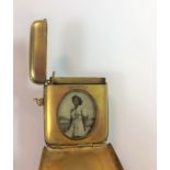 An Edward VII 9ct gold vesta case with secret photograph aperture,