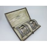 A pair of Regency steel and paste shoe buckles in a later fitted case,