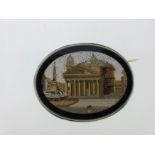 An early 19th century Grand Tour micromosaic brooch of the Pantheon,