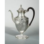 A George III silver coffee pot,