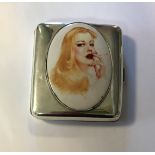 A George V silver pocket cigarette case,