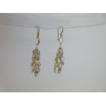 A pair of moonstone waterfall earpendants,