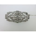 A French Art Deco diamond and platinum brooch,