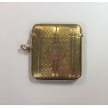 A George V 9ct gold vesta case,