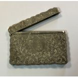 A Victorian silver card case,