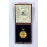 Unsigned - A Victorian 18ct gold open faced pocket watch,