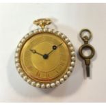 Unsigned - A lady's open faced fob watch,