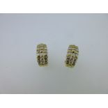 A pair of French 18ct gold and diamond earrings,