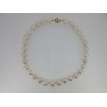 A necklace of large freshwater cultured pearls,