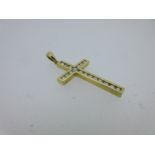 An 18ct gold and diamond pendant cross,