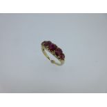 A five stone ruby ring,