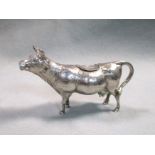 A German 20th century silver cast naturalistic cow creamer,