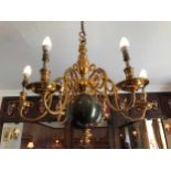 A Six arm chandelier,