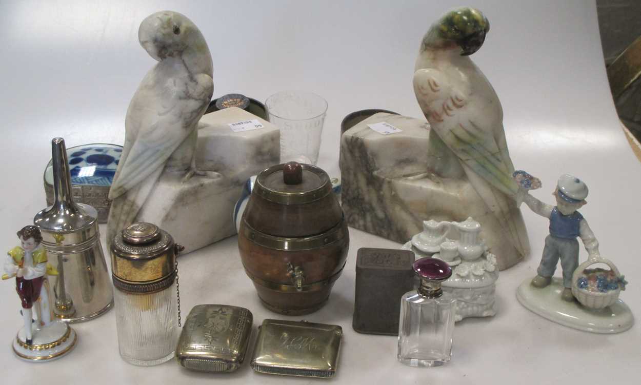 A small collection of silver and plated wares, a Studio Pottery bowl and cover on stand, a