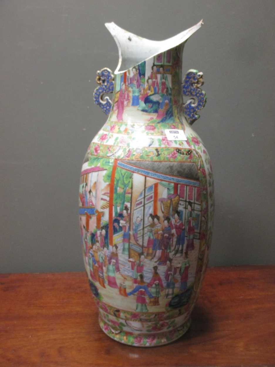 Three Canton vases, tallest 58cm - Image 5 of 11