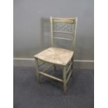 A Regency painted faux bamboo side chair 86cm high