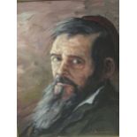 (20th century School), Portrait on an elderly man, indistinctly signed, oil on canvas, 50 x 40cm