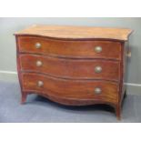 George III mahogany serpentine chest of drawers 91 x 127 x 64