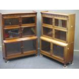 A pair of mahogany stacking bookcases, early 20th century, 121 x 89 x 26cm