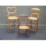 Two similar child's chairs and another (3)