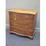 A Georgian mahogany serpentine fronted chest of draws, 92 x 94 x 48cm