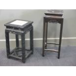 Two square Chinese plant stands