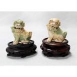 Two Chinese porcelain fo-dog joss stick holders