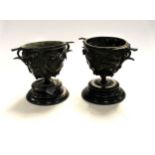 A pair of 19th Century Grand Tour bronze cups